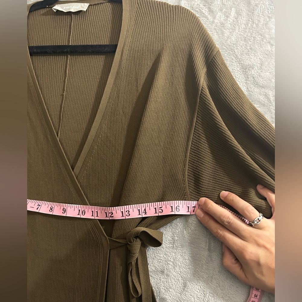 Everlane the ribbed wrap midi 3/4 sleeve dress - Picture 8 of 12